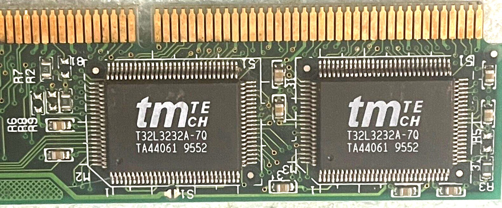 PULLS PBS-256 256K SYNC CACHE MODULE TMTECH T32L3232A-7Q GREEN PCB RM2-CMP54-2