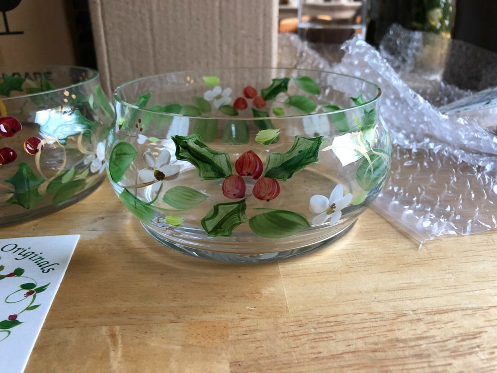 Glass Christmas Bowl Set 3-Pieces and Stackable