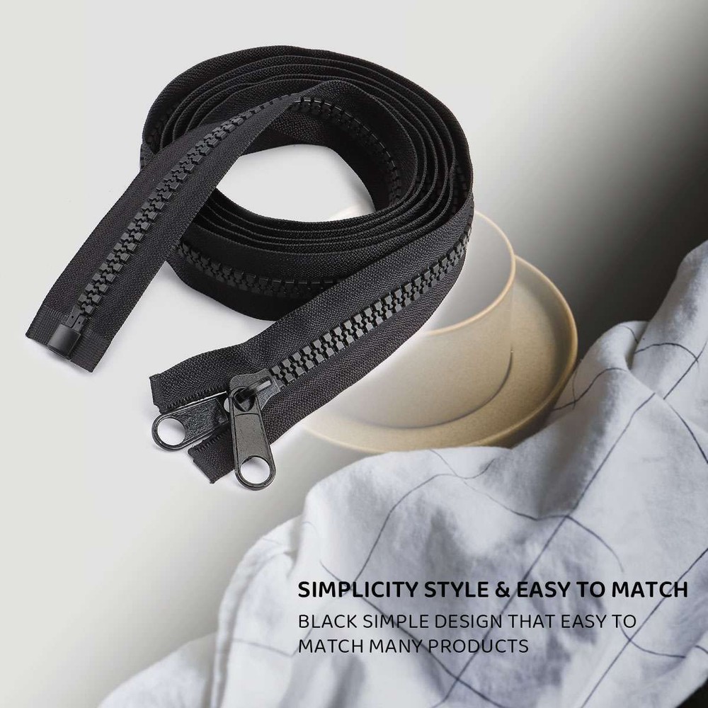1/2/4M Double-Sided Zipper Heavy Duty Jacket Separating Pull Metal Marine Grade