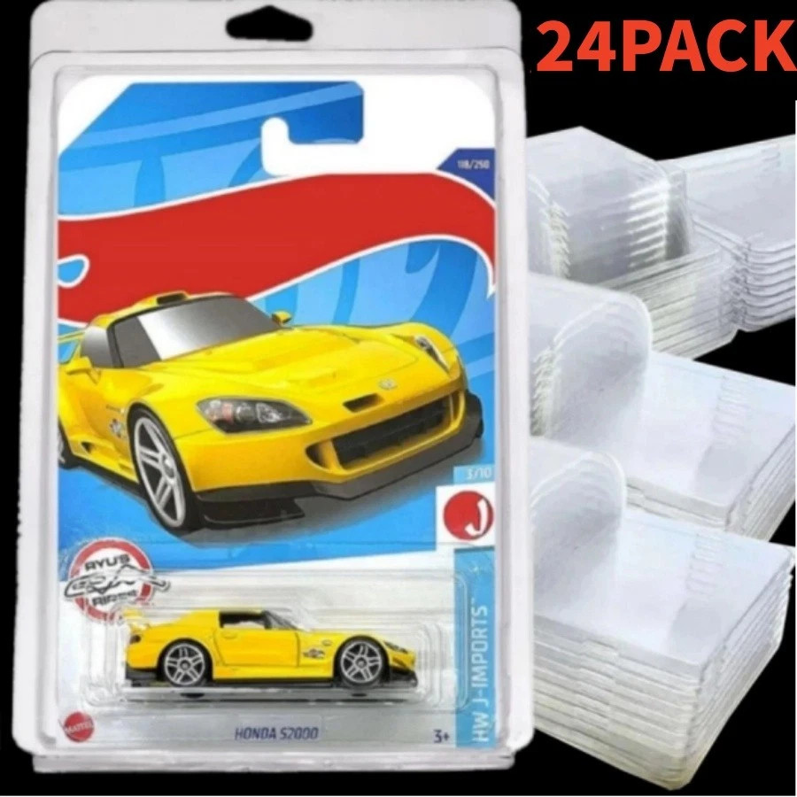 24Pack Clear Protector Case Plastic Display Fit For Hot Wheels & Matchbox Basic