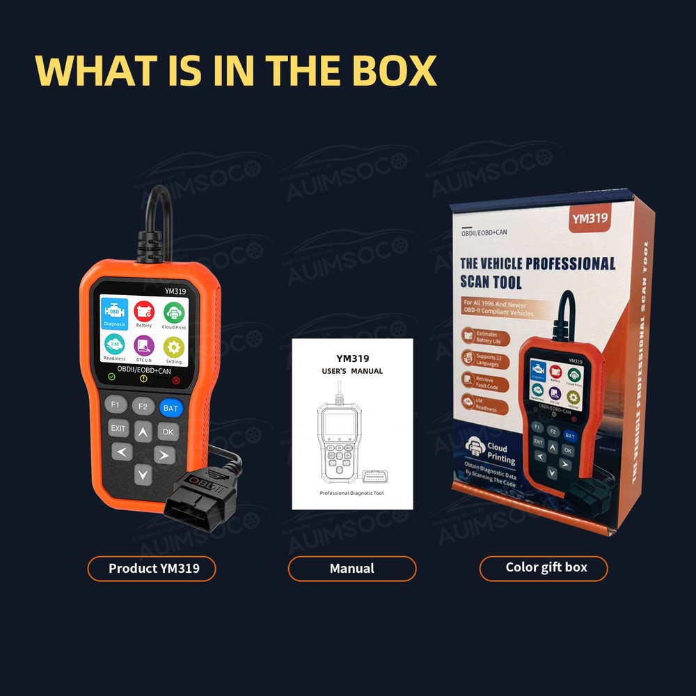 2026 AUIMSOCO OBD2 Scanner ABS SRS Car Diagnostic Tool Fault Code Reader