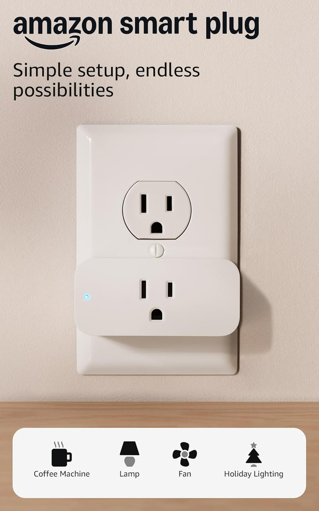 Amazon Smart Plug - Alexa Compatible, Easy Setup, Versatile Functionality