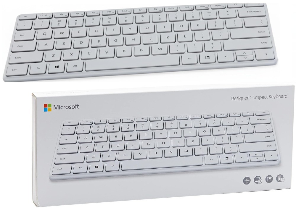 Microsoft Designer Compact Keyboard - Slim Portable Wireless Bluetooth Keyboard