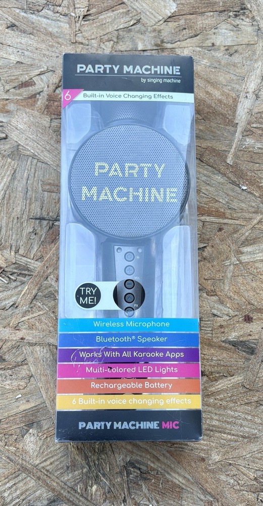 Party Machine Singing Machine Wireless Microphone LED Lights Bluetooth Speaker