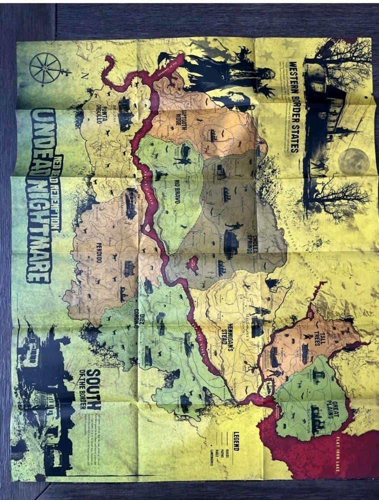 Red Dead Redemption Undead Nightmare Foldable Poster Map Insert