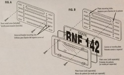 Universal 12" x 6" License Plate Mounting Kit