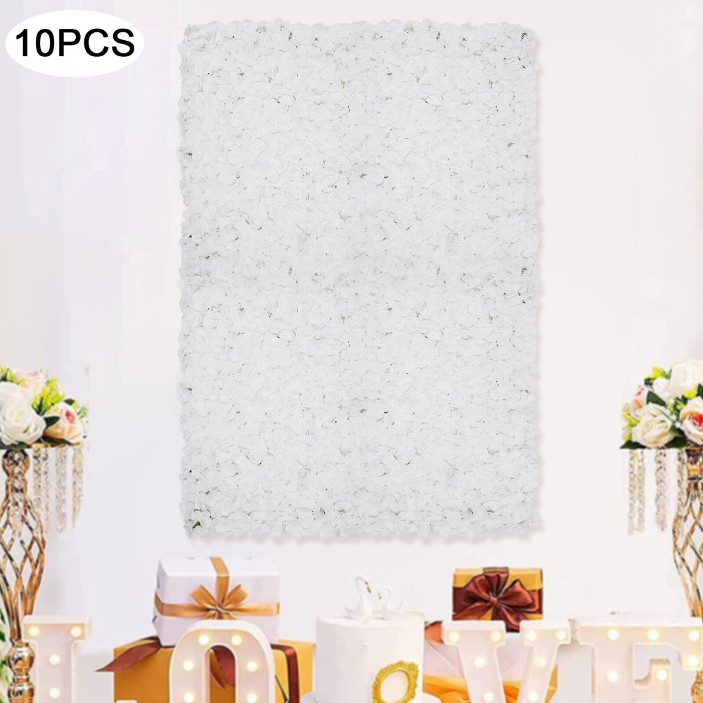 10Pcs Artificial Flower Wall Panel Backdrop Wedding Party Background Venue Decor