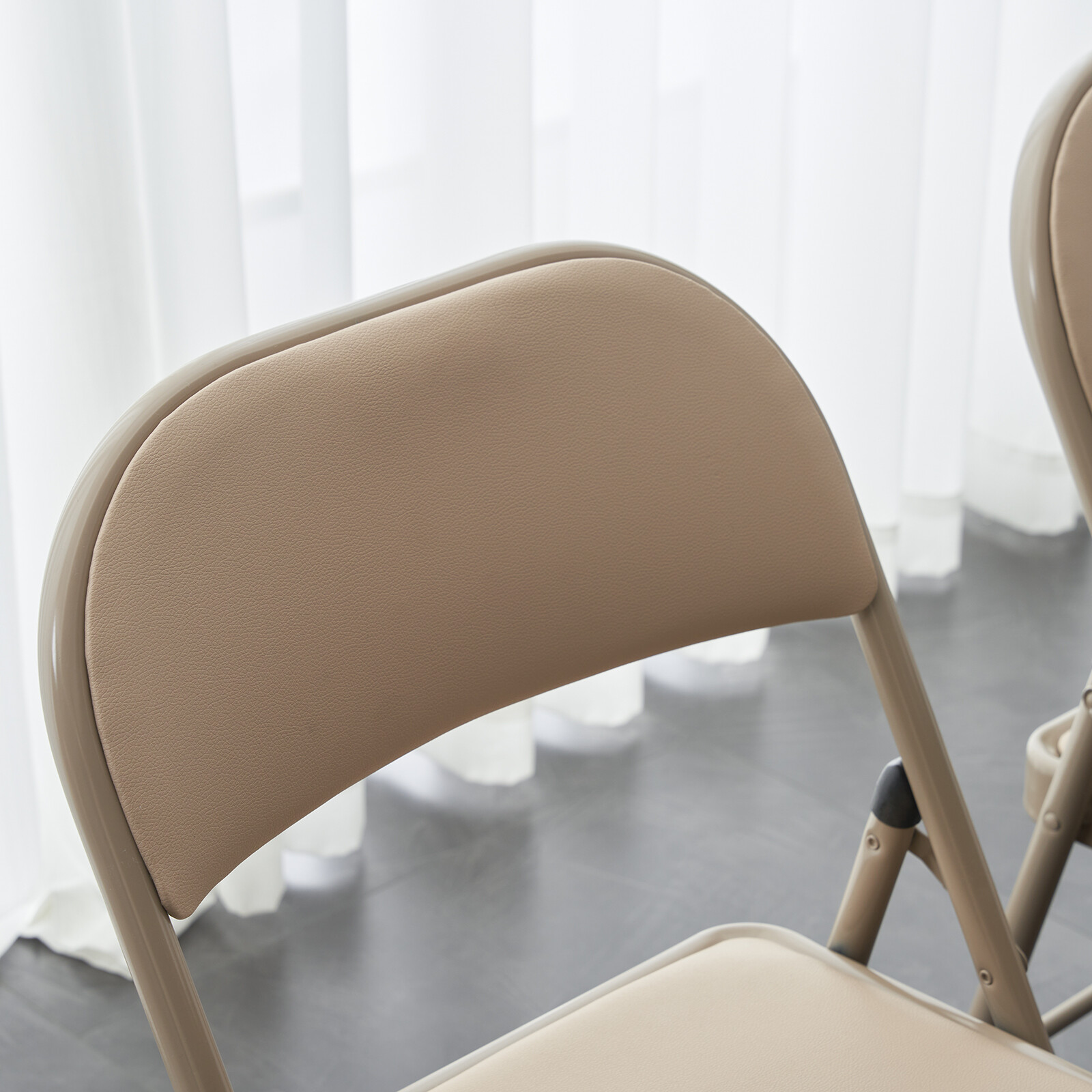 6 PCS Folding Chairs with High-Quality Padded Fabric Seat Heavy Duty Metal Frame