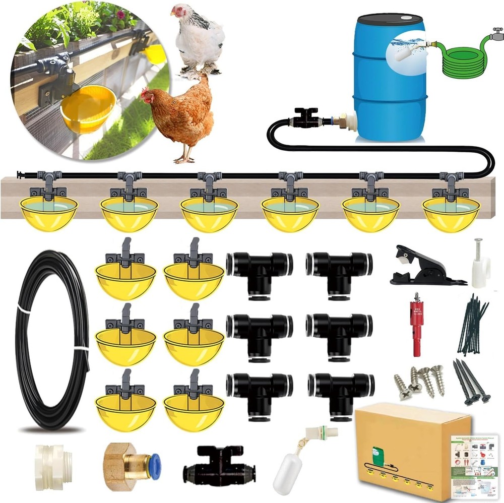 Complete Set Pipeline Automatic Chicken Waterer System, Innovative Quick-Connect
