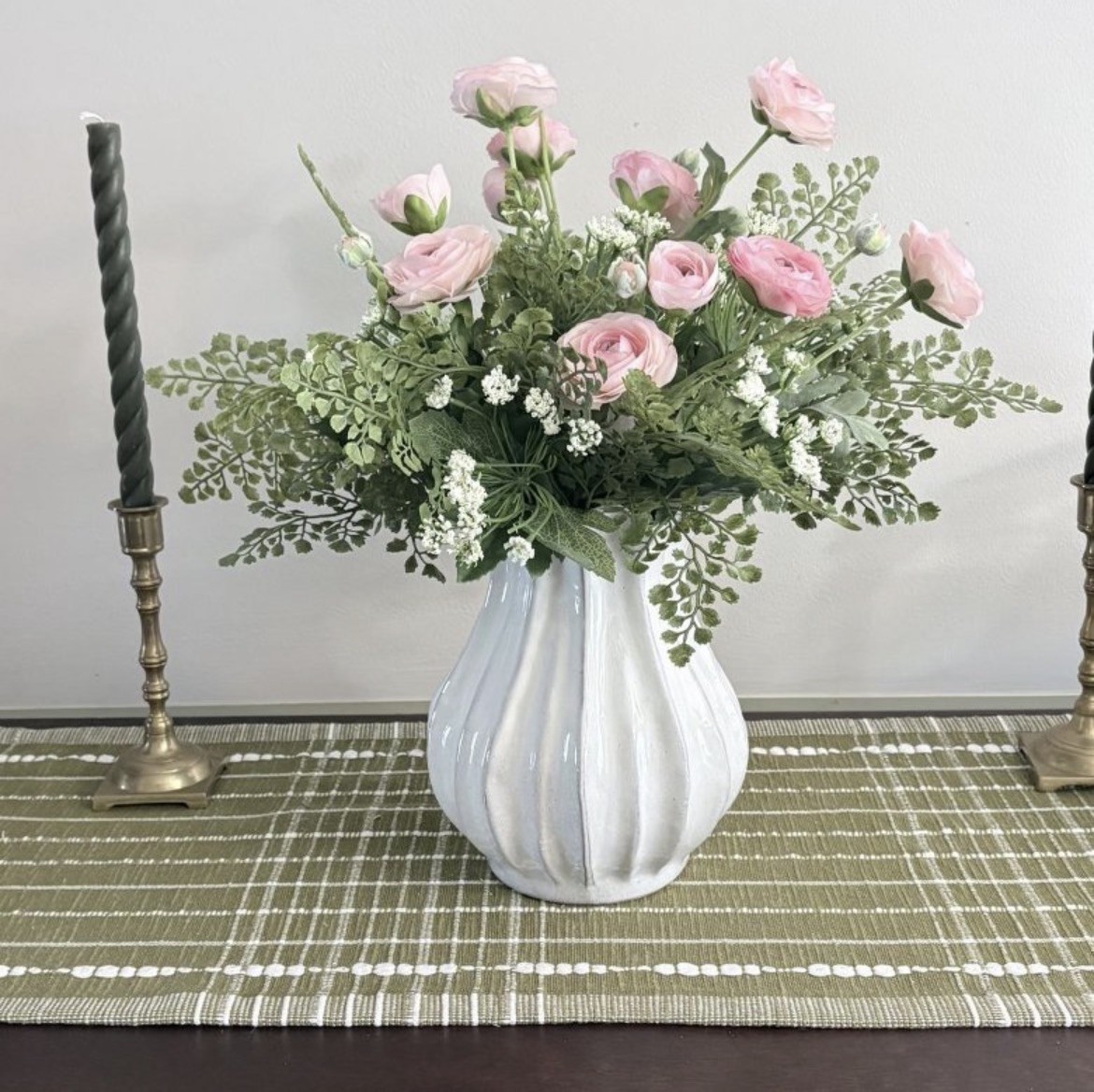 9" Pleated Ceramic Vase Sour Cream - Hearth & Hand with Magnolia NEW-TARGET