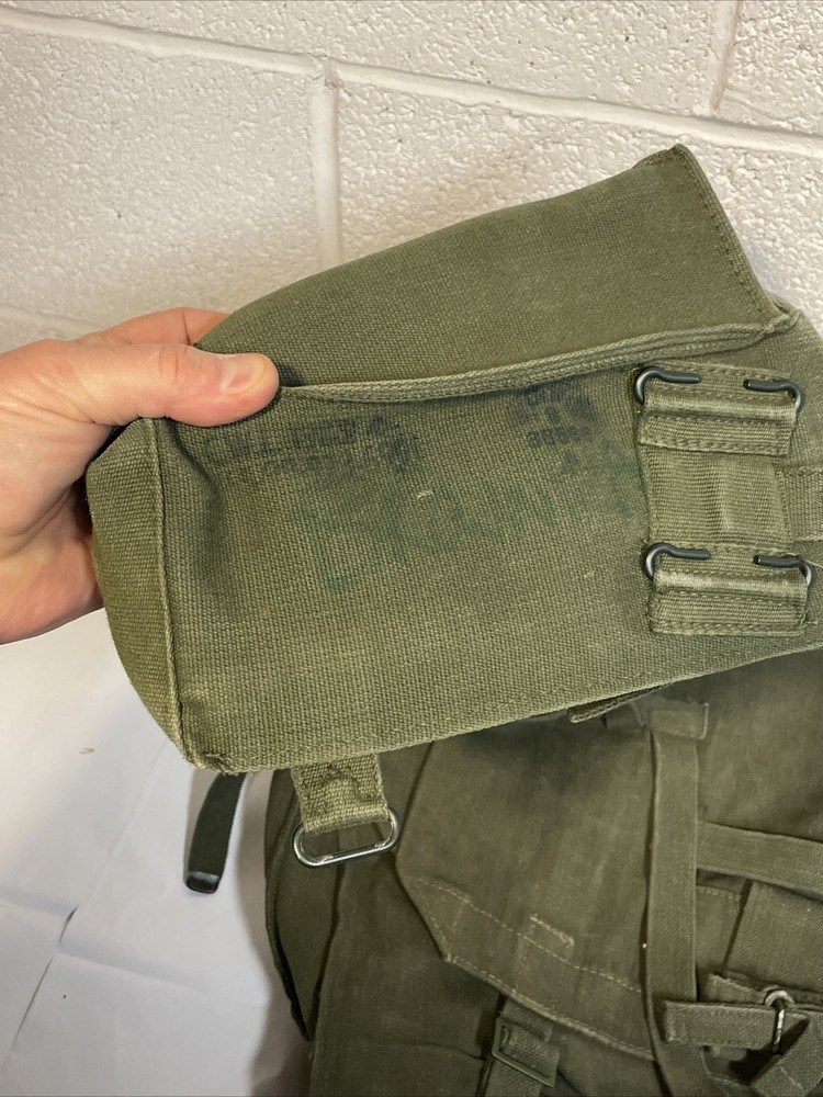 Group British Army 58 Pattern Webbing Pack Ammo Pouches Green Web Canvas Lot x3