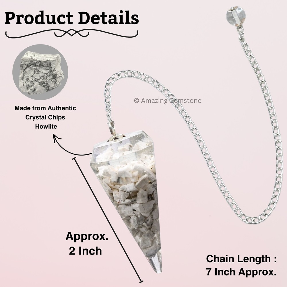Howlite Orgone Crystal Pendulums