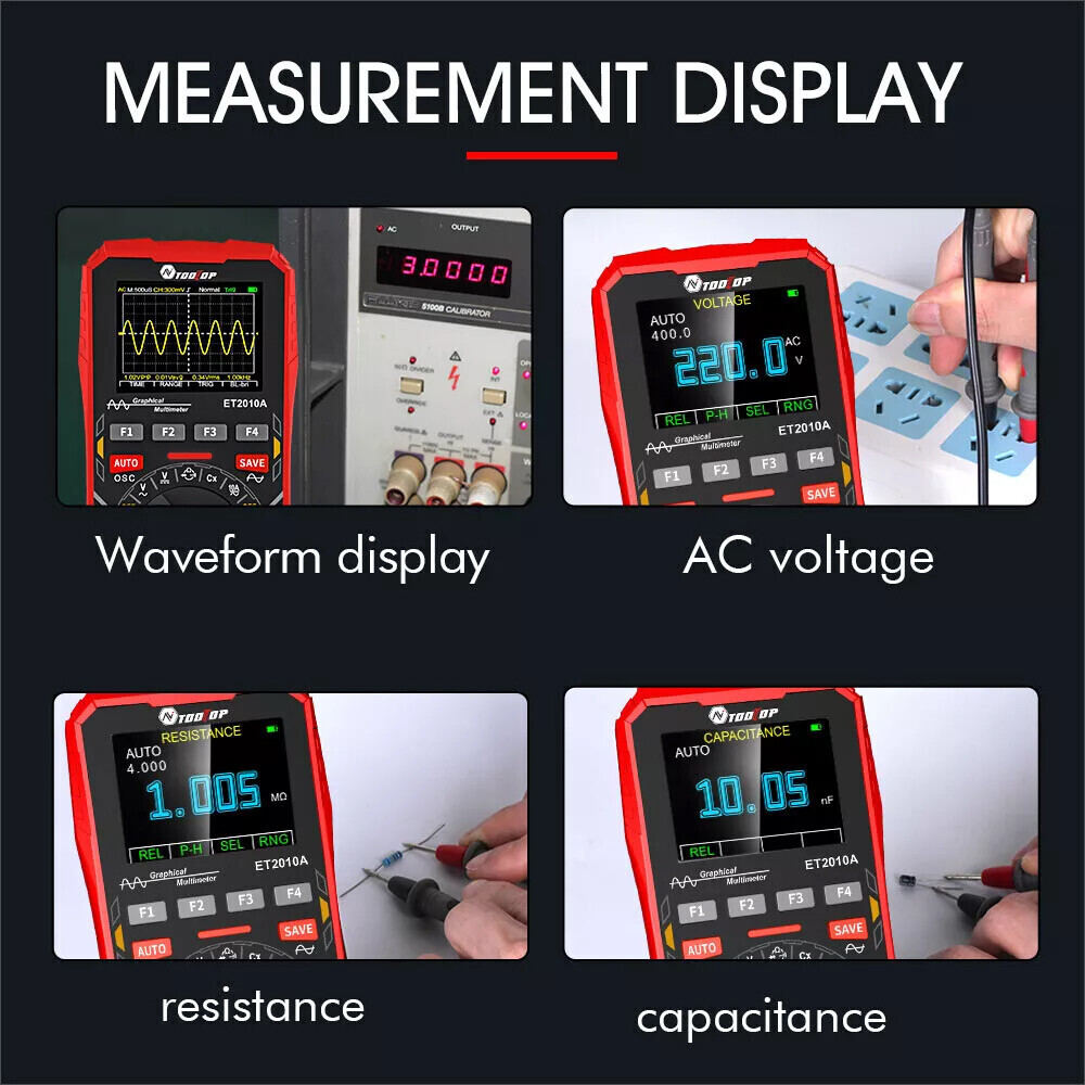 2in1 Oscilloscope Multimeter Digital Display Handheld Oscope Meter 1Mhz E3I8