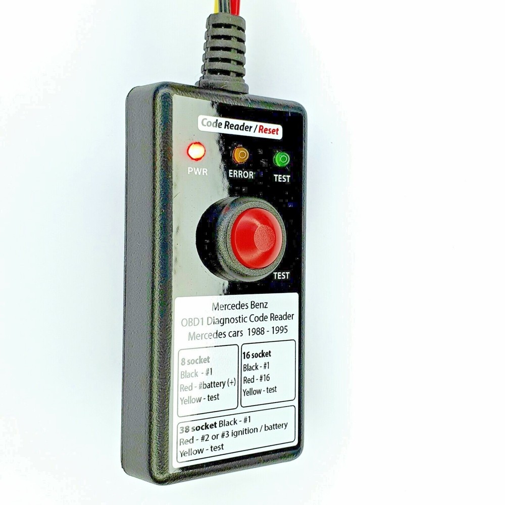 Mercedes W124 W126 W140 R129 OBD1 Diagnostic Code Reader Tool 8 - 16 Port Socket