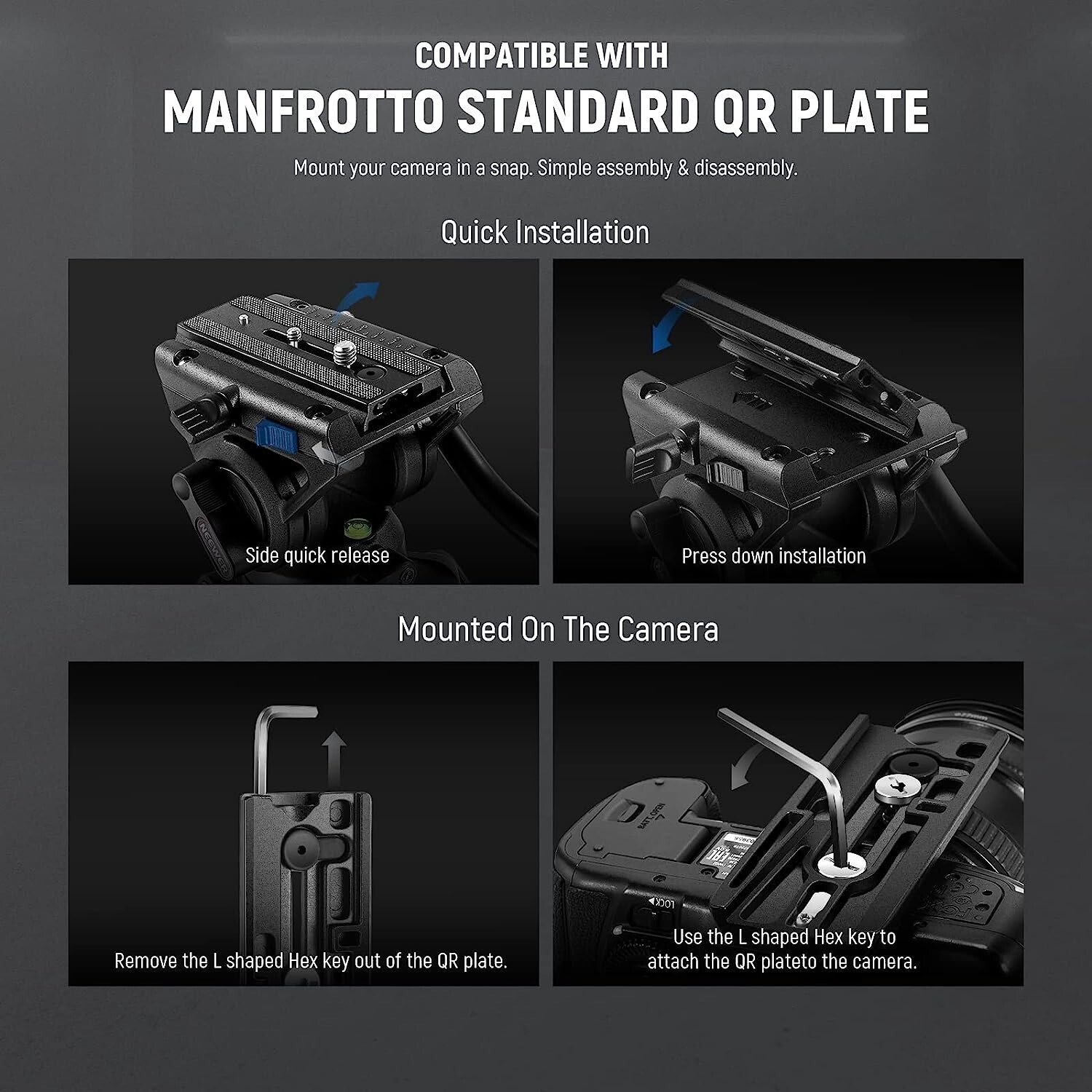 Neewer Professional Camera Monopod with Feet, 179cm Telescopic Portable Aluminum