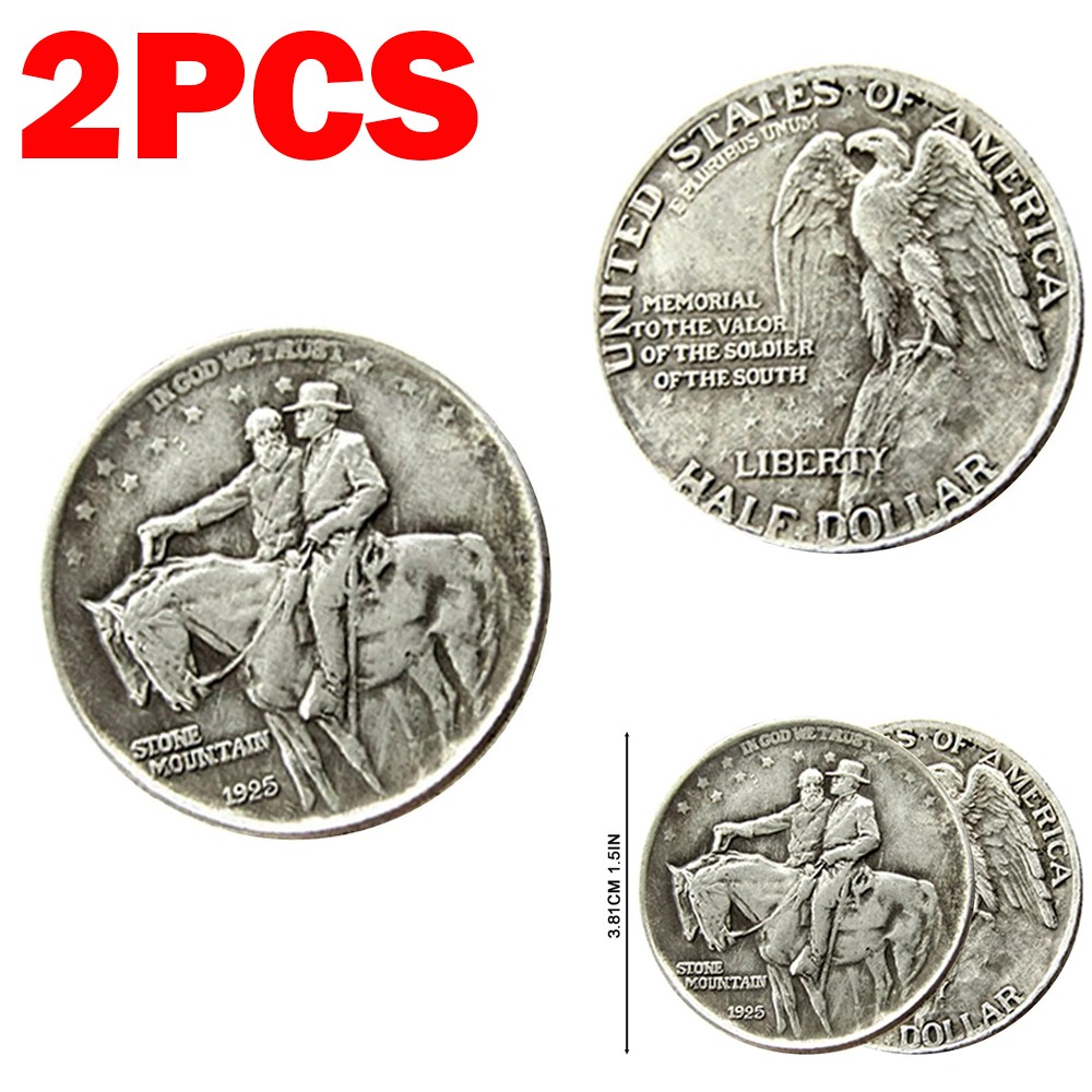 2pack 1925 STONE MOUNTAIN Silver Commemorative Coin Liberty Half Dollar