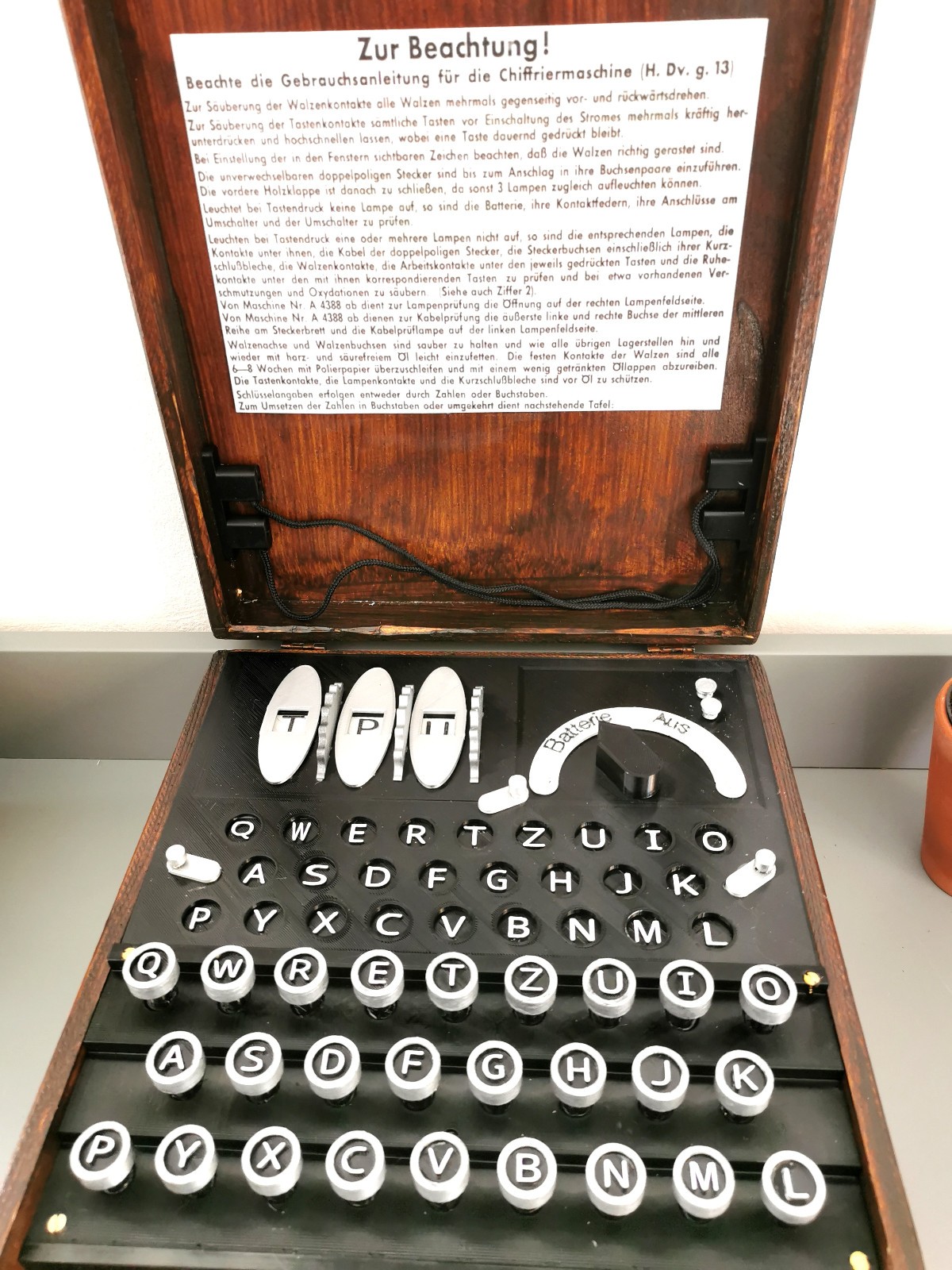 Enigma Machine Replica True Scale 1/1
