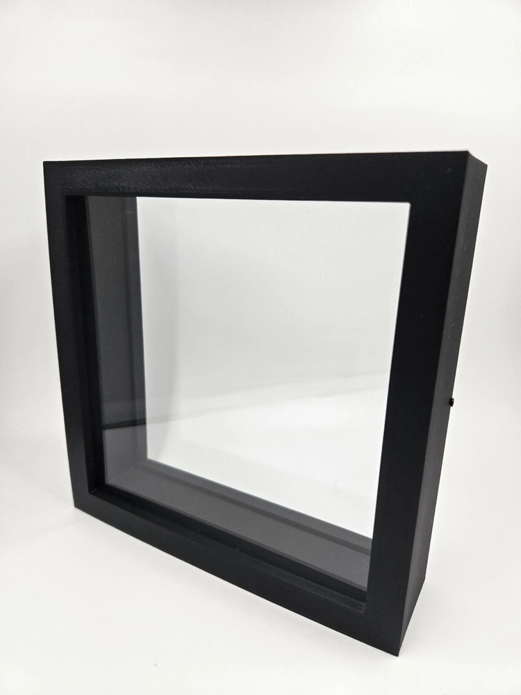 Double Glass Shadow Box Frame Black 6X6 Insect + Butterfly Float Frame, 3D Print