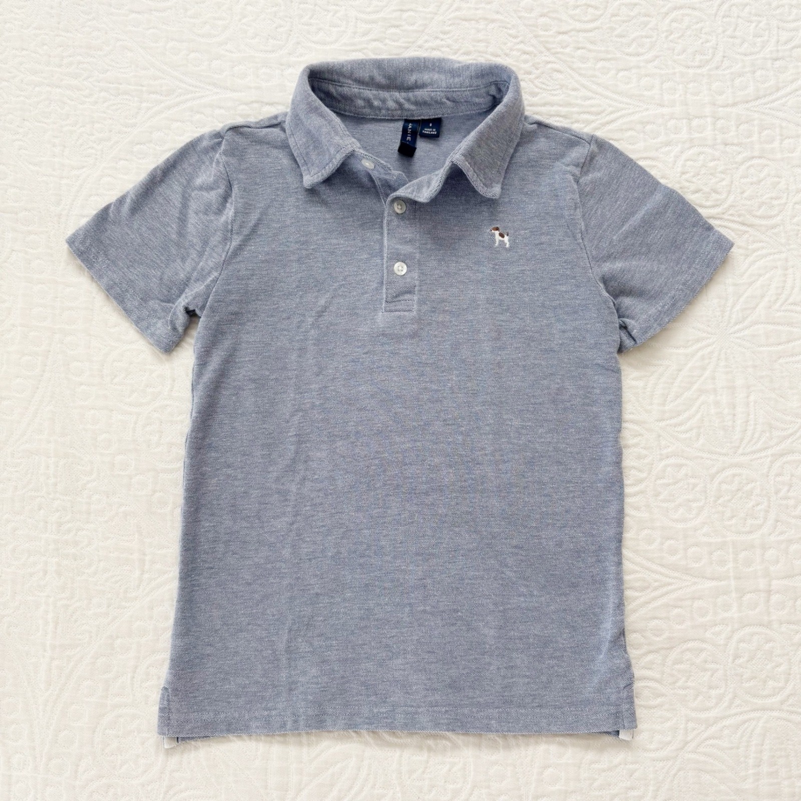 Janie and Jack Boys' Embroidered Pique Polo, Blue