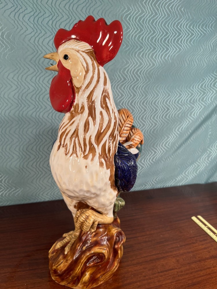 Ceramic Barnyard Rooster Figurine/Statue Multicolor - Now restored