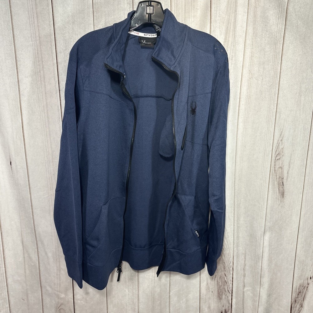 Spyder Jacket Mens Medium Blue Full Zip Active