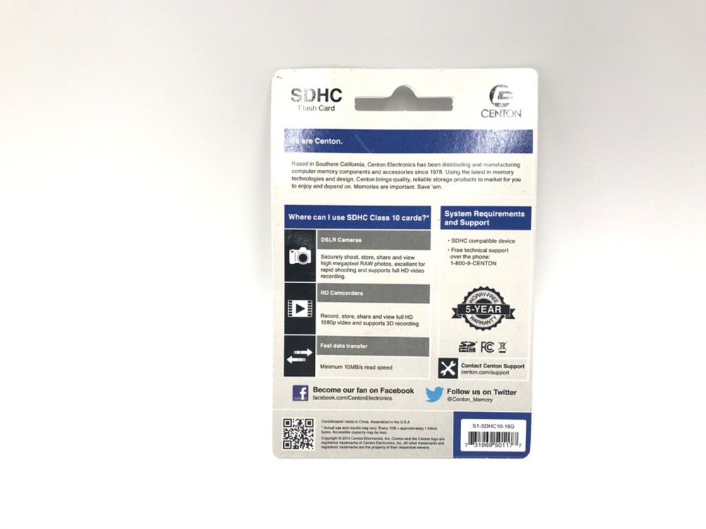 Centon MICRO SDHC Mobile Memory Upgrade 16GB Class 10 NEW