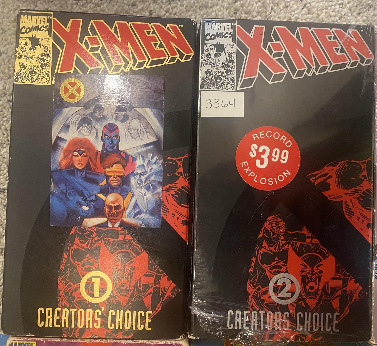 Vintage VHS Tapes From The X-Men series Including Limited Edition Card Included
