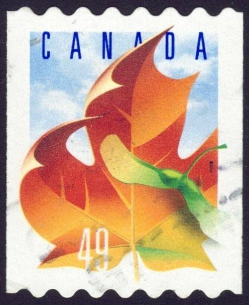 Canada sc#2008 Maple Leaf, Unit from Coil, Used