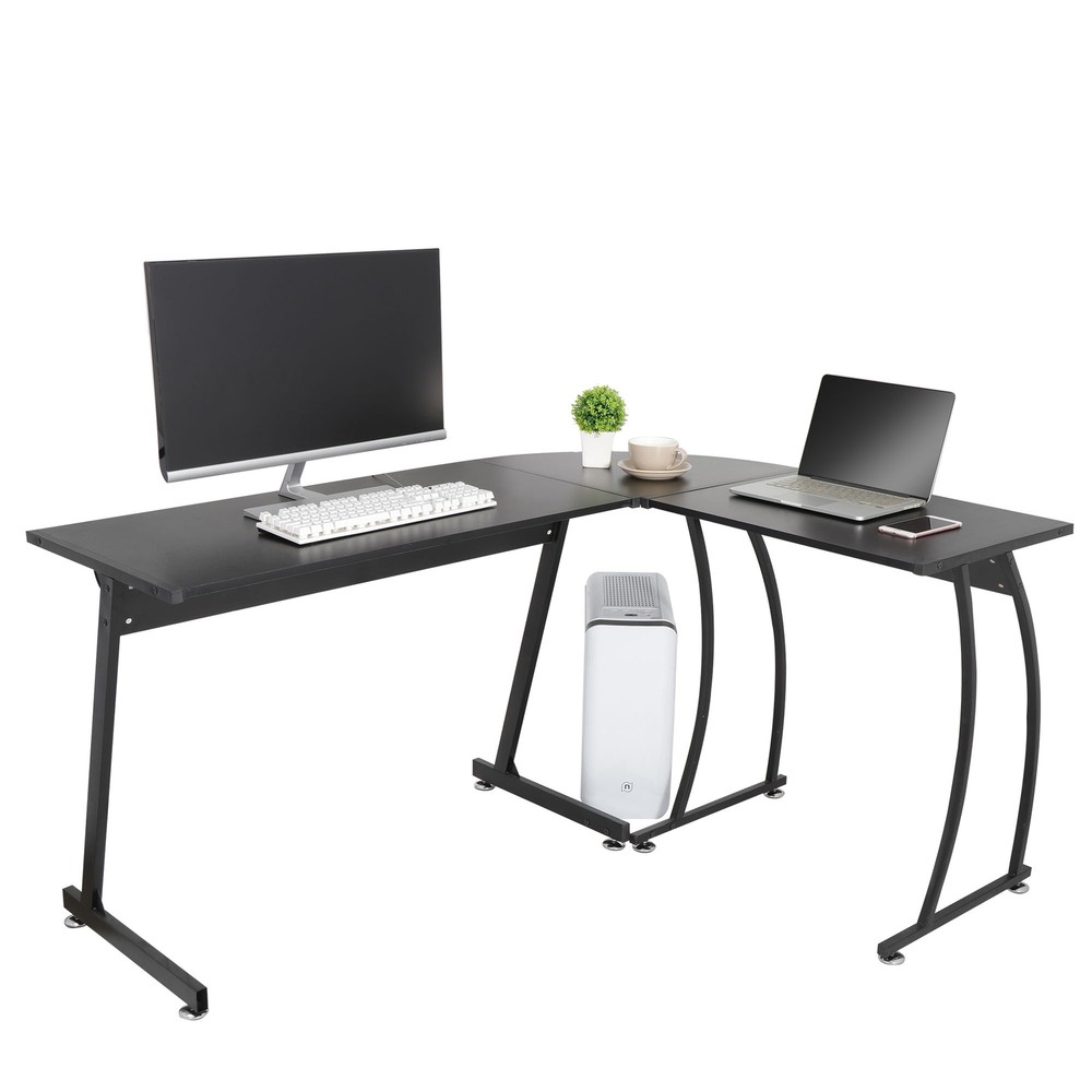Modern L Shaped Corner Computer Desk PC Laptop Study Table Workstation 58"