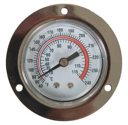 GRAINGER APPROVED 1EPF2 Analog Panel Mt Thermometer,40 to 240F 1EPF2