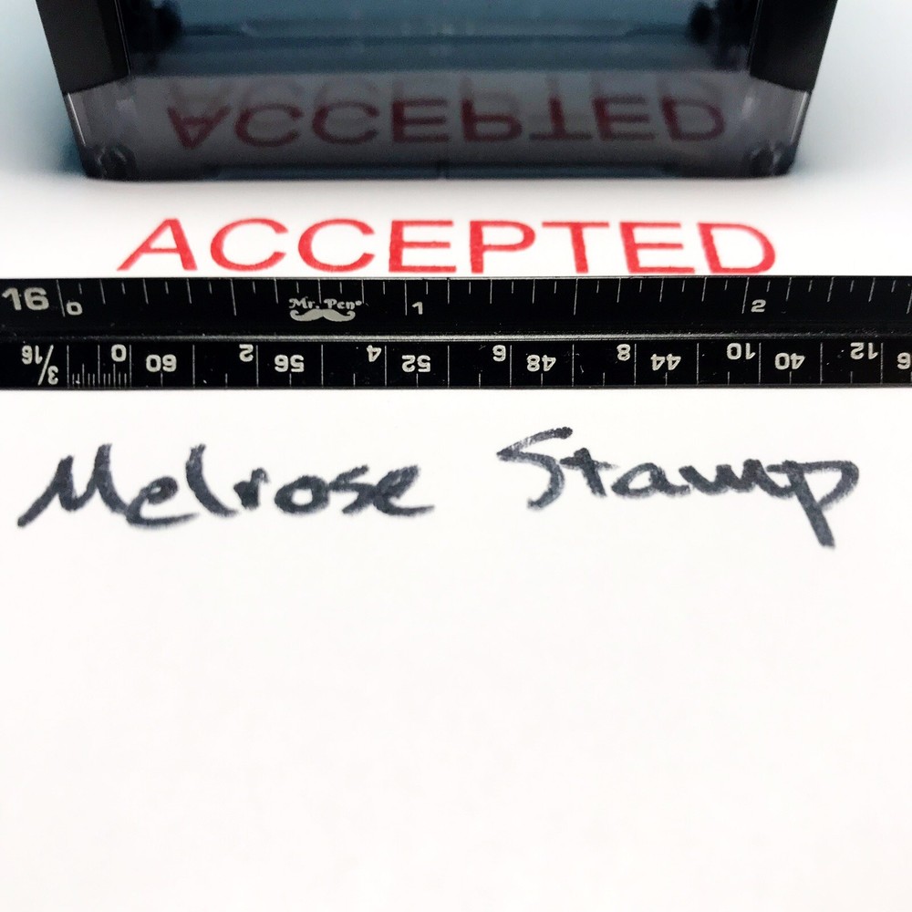 Accepted Rubber Stamp Red Ink Self Inking Ideal 4913