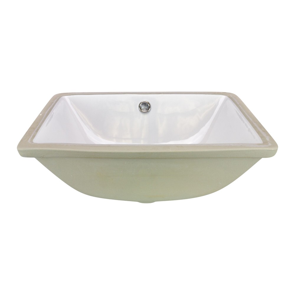 Pool Rectangular Undermount Bathroom Vanity Sink 18" X 13" X 7" White Porcelain