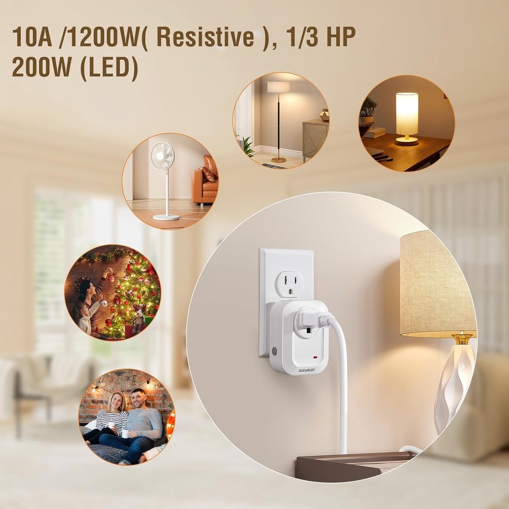 Wireless Wall Switch Remote Control Outlet, No Wiring Needed, 100ft RF Range