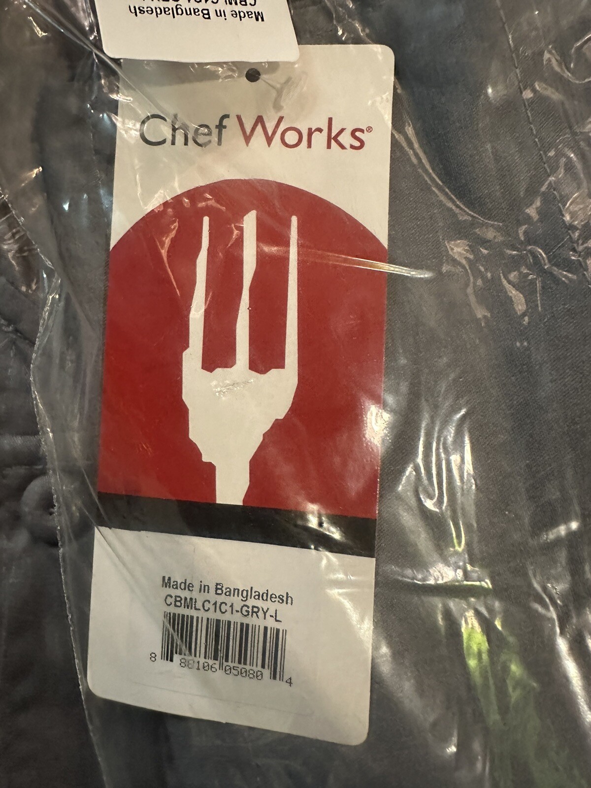 Chef Work Bistro Coat Gray Size Large New