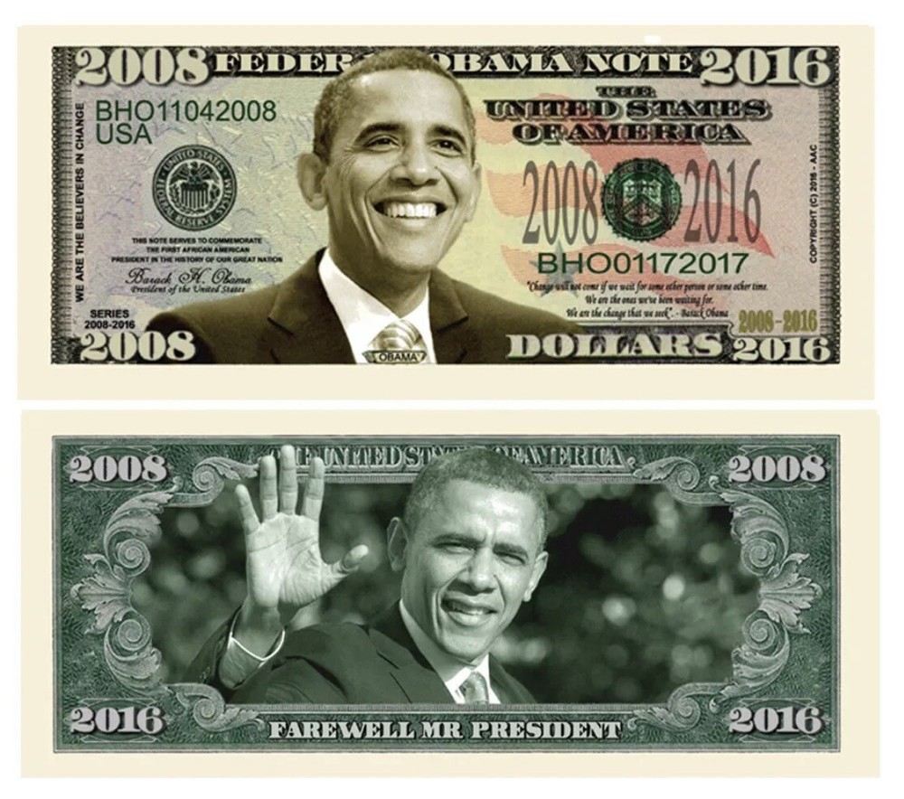 Pack of 10 Barack Obama Presidential Farewell Money Collectible Dollar Bills