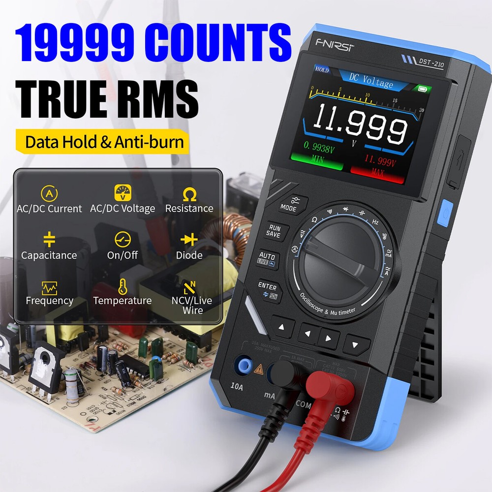 FNIRSI DST210 Handheld Digital Oscilloscope Multimeter+Function Signal Generator