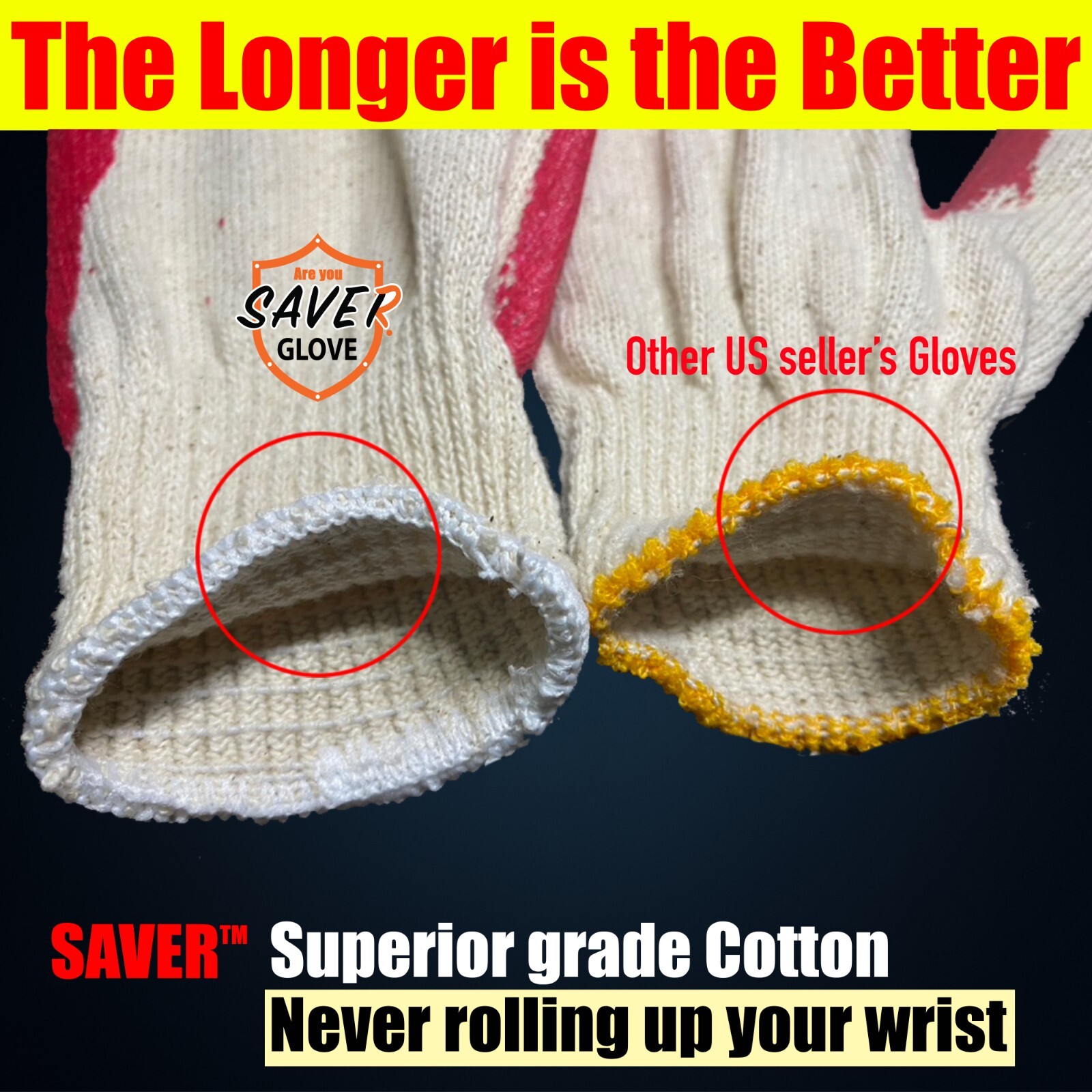 300 pairs of SAVER Red Work Gloves HEAVY DUTY Palm coated Multi Purpose Gloves