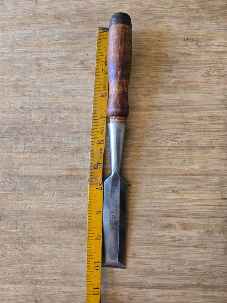 Antique James Swan 1" Wood Chisel beveled Edge Socket Butt Chisel
