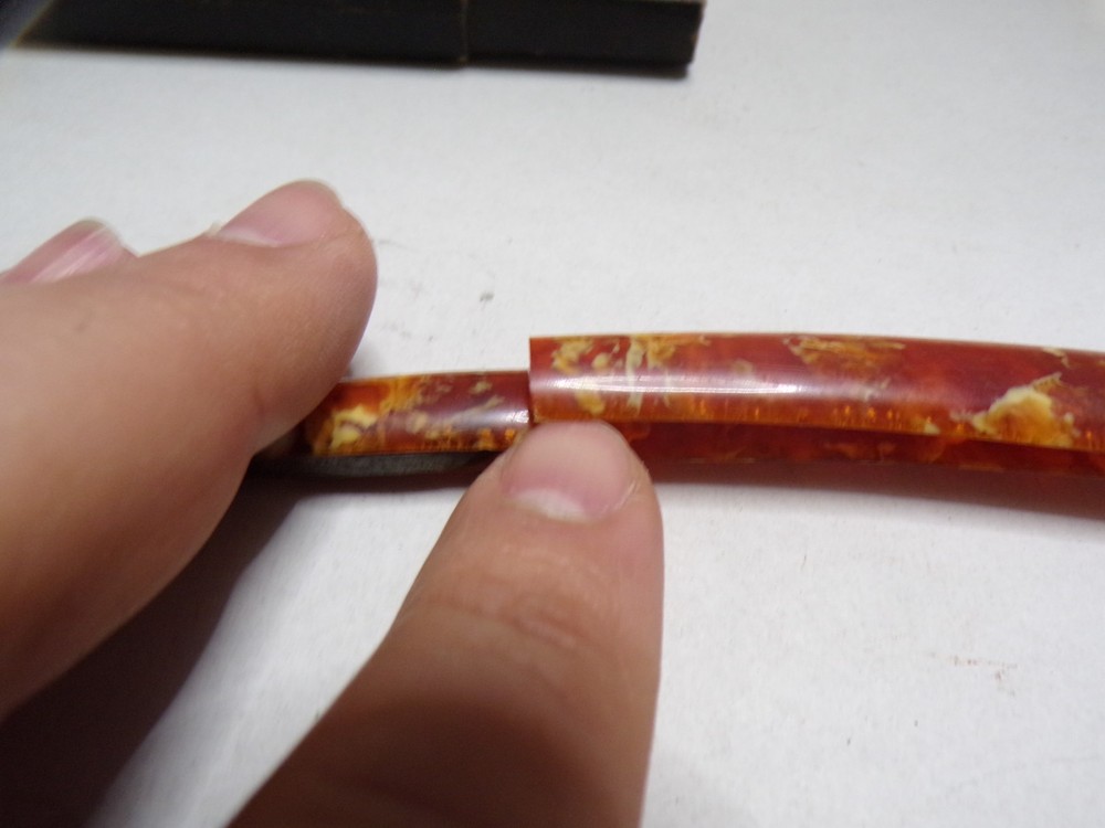 VTG Straight Razor Cracked Handle