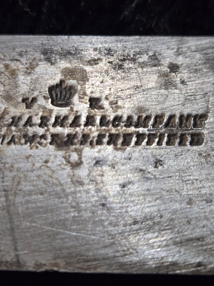 Antique William Harmar & Co Sheffield Kitchen Bread Knife 1800s Polished Wood