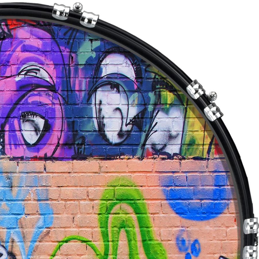 20" Custom Bass Kick Drum Front Head Graphic Graphical Graffiti 11