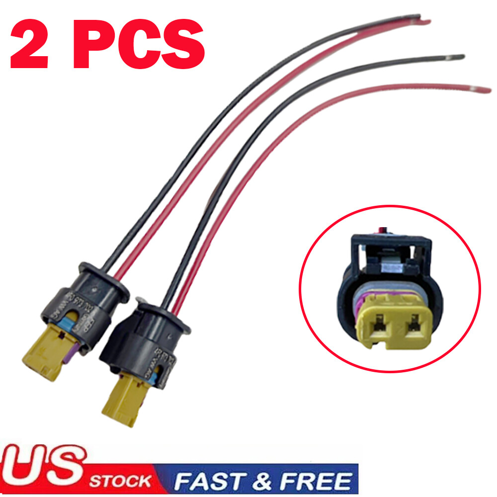 2 PCS 2 Pin Flat Connector Pigtail Plug For Audi 4F0973702A