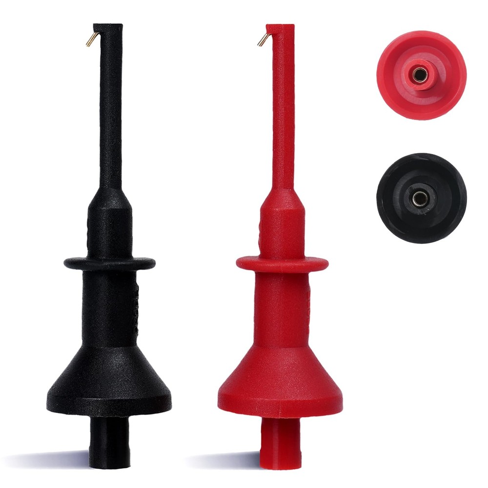 XLLForce 2Pcs Test Hooks Clips, Multimeter Leads Hooks,Multimeter Gray