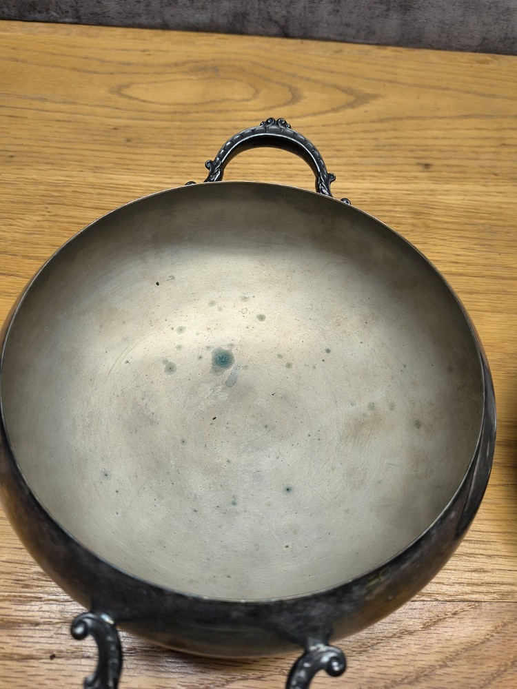 Wallace Silver Plate Covered Round Bowl Dish C 9864 Antique Silverplate