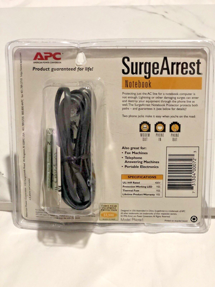 APC Notebook Surge Arrest Protector