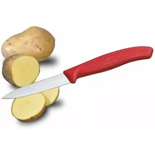 Genuine VICTORINOX Swiss Made 8cm Classic Paring Knife with Pointed Tip Red!