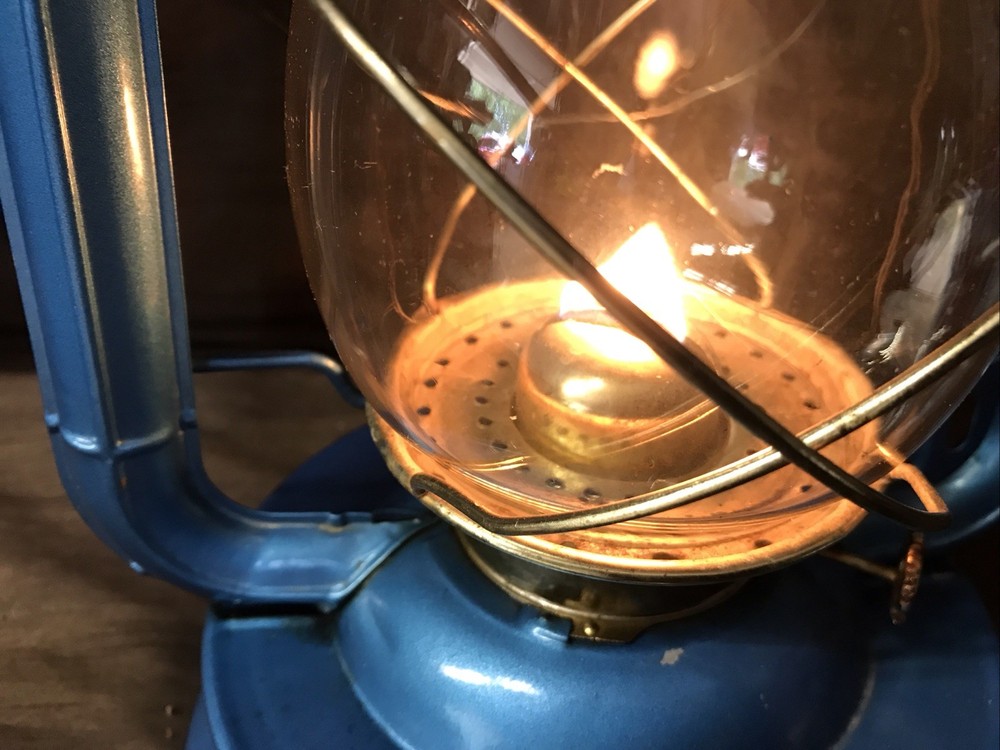 Vintage Original Blue Kerosene Lantern