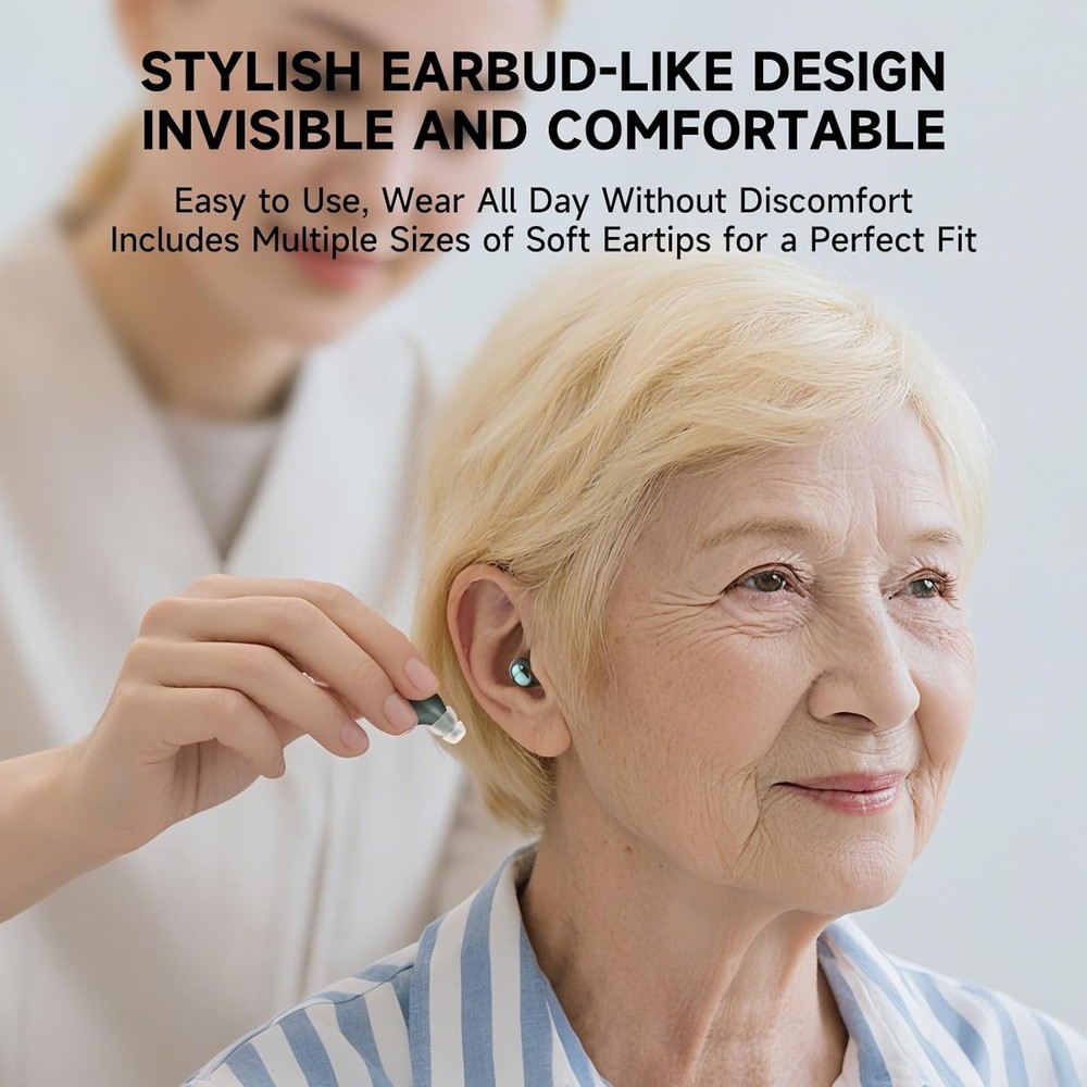 Jiuyee Bluetooth Hearing Aids Mild Moderate OTC Self-Fitting - Green