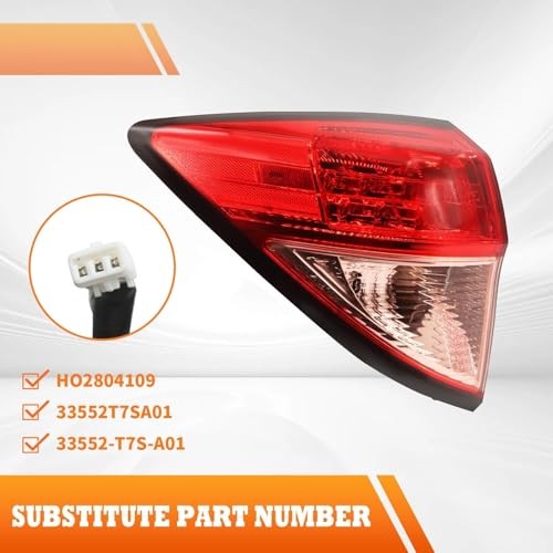 Driver Side Outer Tail Light Red Compatible with HRV HR-V 2016 2017 2018 Left