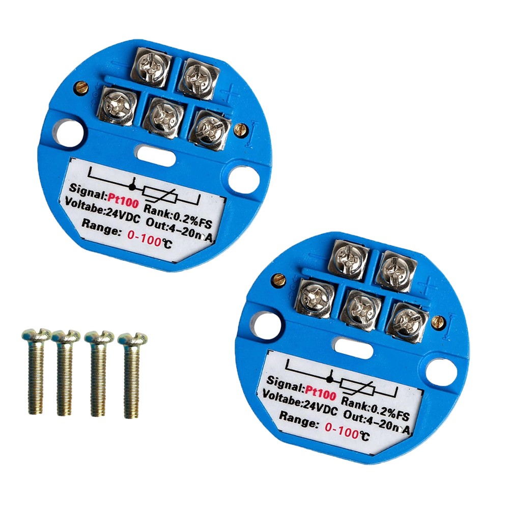2PCS 4-20MA Temperature Sensor Transmitter Module PT100 Transmitter Module